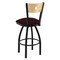 Holland Bar Stool Co 25" Swivel Counter Stool, Black Wrinkle, Nat Back, Canter Bordeaux Seat 83025BWNatMplB005 - alternate 3